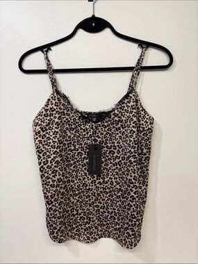 DYNAMITE Leopard Print Lace Detail Cami